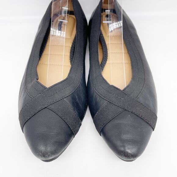 Me Too Women's Black Leather Reign Flat Nappa Size 8.5M - Picture 10 of 15